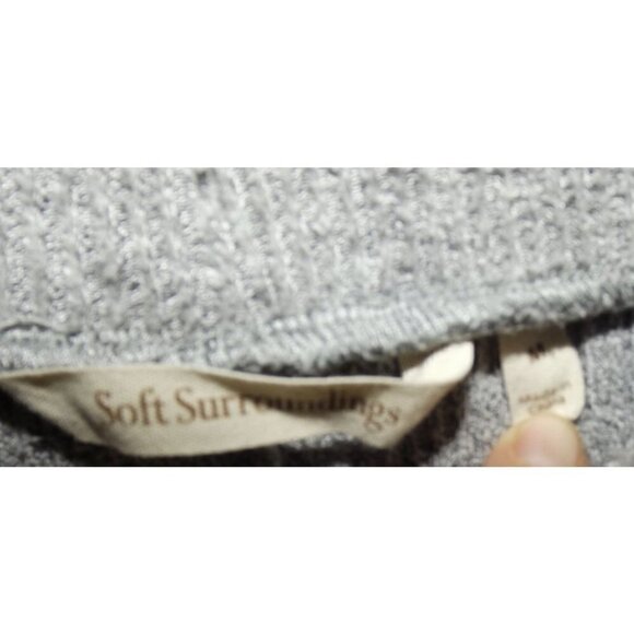 Soft Surroundings "Krissy" lounge pants M Gray Ribbed Drawstring pull-on - Picture 3 of 5